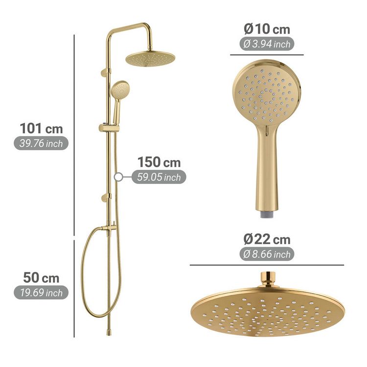 Produktbild: Duschsystem Mod. Young Line Gold, Handbrause mit 3 Funktionen