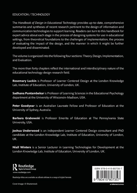 Produktbild: Handbook of Design in Educational Technology