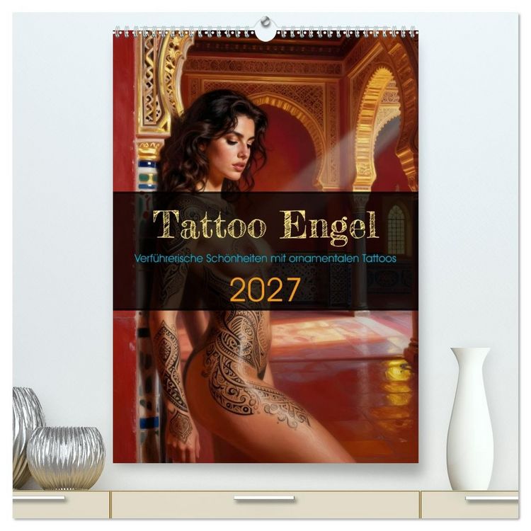 Produktbild: Tattoo Engel (hochwertiger Premium Wandkalender 2027 DIN A2 hoch), Kunstdruck in Hochglanz