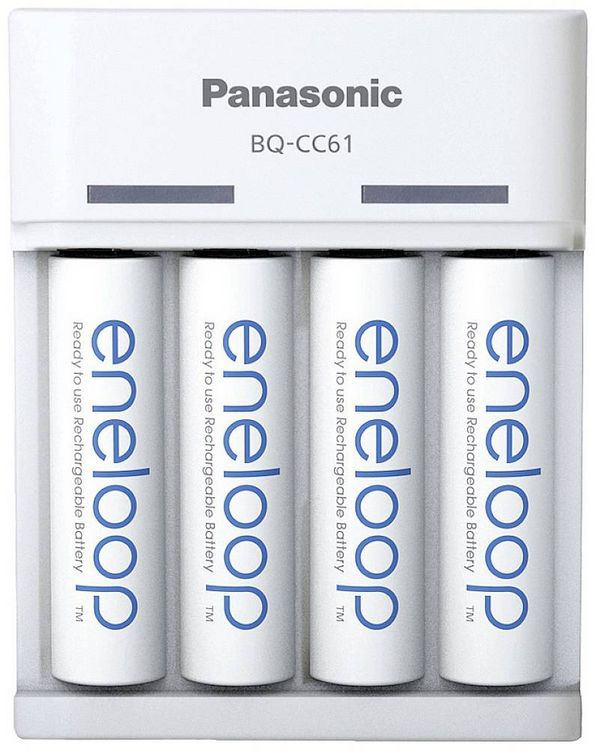 Produktbild: Panasonic BQ-CC61 + eneloop AA Rundzellen-Ladeger&auml;t NiMH Micro (AAA), Mignon (AA)