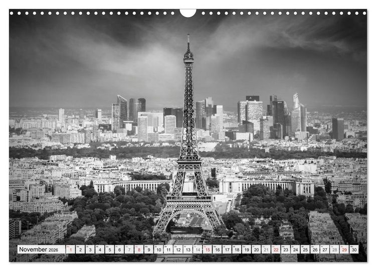 Produktbild: PARIS Monochrome Impressionen (Wandkalender 2026 DIN A3 quer), CALVENDO Monatskalender