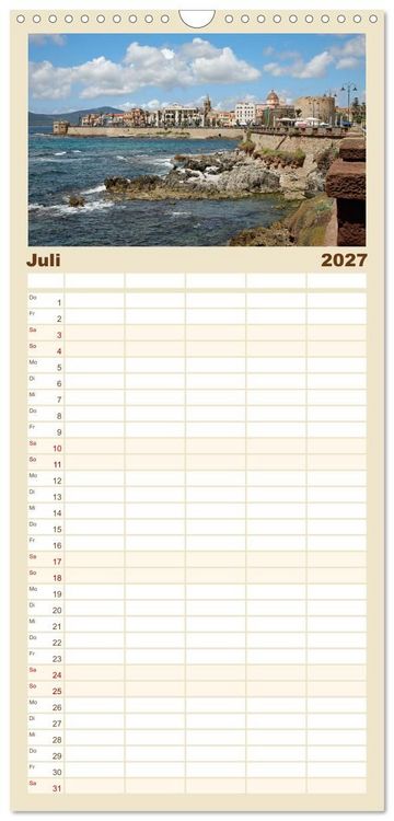 Produktbild: Familienplaner 2027 - Traumhaftes Sardinien mit 5 Spalten (Wandkalender, 21 x 45 cm) CALVENDO