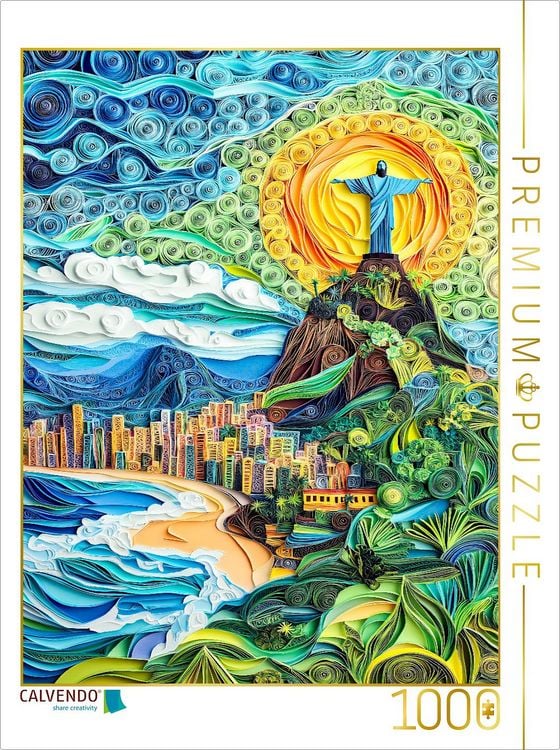 Produktbild: CALVENDO Puzzle Cristo Redentor in Rio de Janeiro | 1000 Teile Lege-Gr&ouml;&szlig;e 64x48cm Foto-Puzzle f&uuml;r gl&uuml;ckliche Stunden