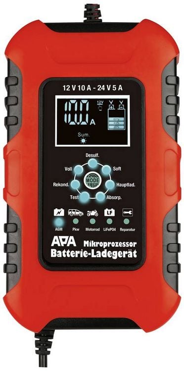 Produktbild: APA Batterieladeger&auml;t 12/24V 10A 16649 Kfz-Ladeger&auml;t 12 V, 24 V 10 A