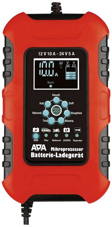 Produktbild: APA Batterieladeger&auml;t 12/24V 10A 16649 Kfz-Ladeger&auml;t 12 V, 24V 10A