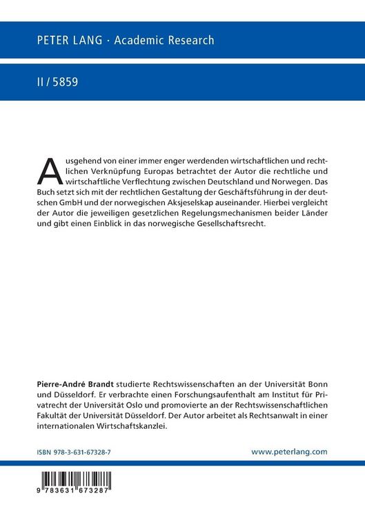 Produktbild: Die Gesch&auml;ftsf&uuml;hrung in der deutschen GmbH und der norwegischen AS