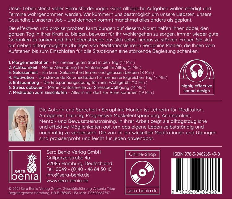 Produktbild: Gut begleitet durch den Tag | 7 kurze Meditationen (Morgen Meditation, Meditation Einschlafen, Gelassenheit lernen, Stress abbauen, Achtsamkeits&uuml;bung und mehr)