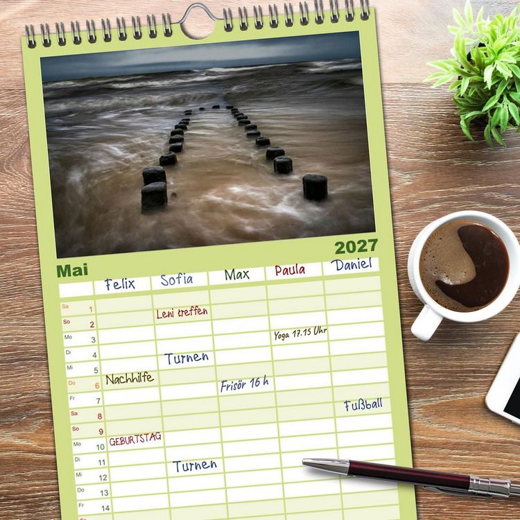 Produktbild: Familienplaner 2027 - Reise entlang der polnischen Oststee mit 5 Spalten (Wandkalender, 21 x 45 cm) CALVENDO