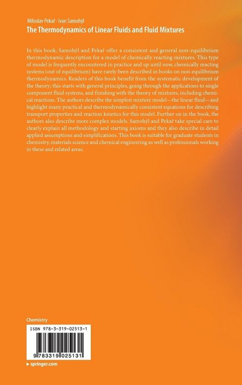 Produktbild: The Thermodynamics of Linear Fluids and Fluid Mixtures
