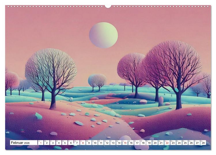 Produktbild: Der Lauf des Jahres dargestellt mit Naiver Kunst (hochwertiger Premium Wandkalender 2026 DIN A2 quer), Kunstdruck in Hochglanz