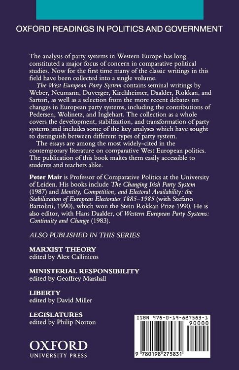 Produktbild: The West European Party System