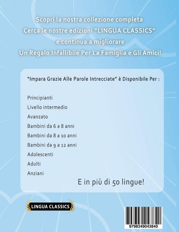 Produktbild: IMPARA L'HINDI GRAZIE ALLE PAROLE INTRECCIATE - Per Bambini Da 6 a 8 Anni - Scopri Come Migliorare Il Tuo Vocabolario Con 2000 Crucipuzzle e Pratica a Casa - 100 Griglie Di Gioco - Materiale Didattico e Libretto Di Attivit&agrave;