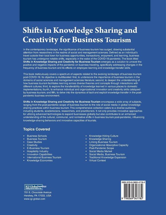 Produktbild: Shifts in Knowledge Sharing and Creativity for Business Tourism
