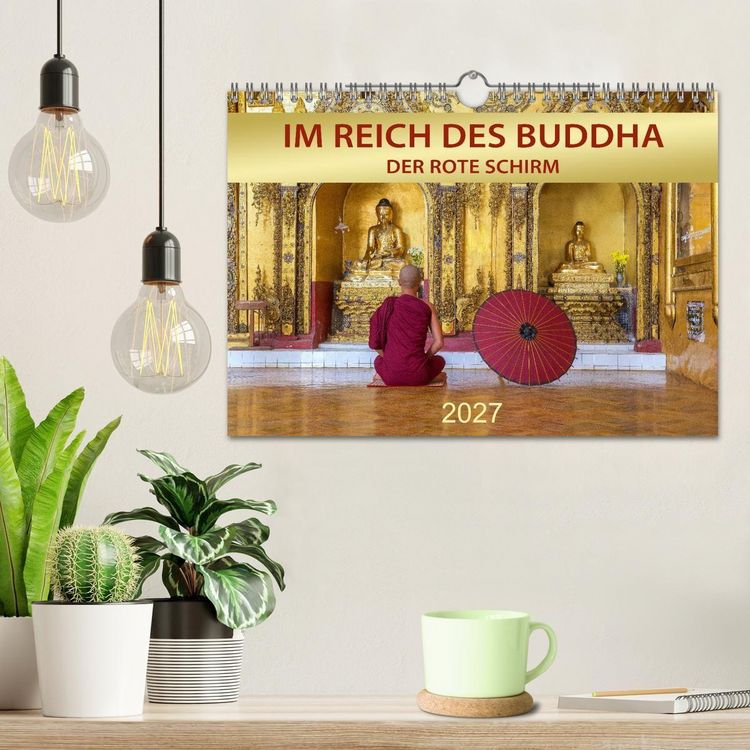 Produktbild: IM REICH DES BUDDHA - DER ROTE SCHIRM (Wandkalender 2027 DIN A4 quer), CALVENDO Monatskalender