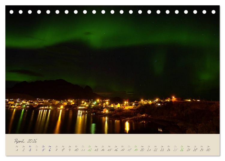 Produktbild: Zauber des Nordlichts - Aurora borealis (Tischkalender 2026 DIN A5 quer), CALVENDO Monatskalender