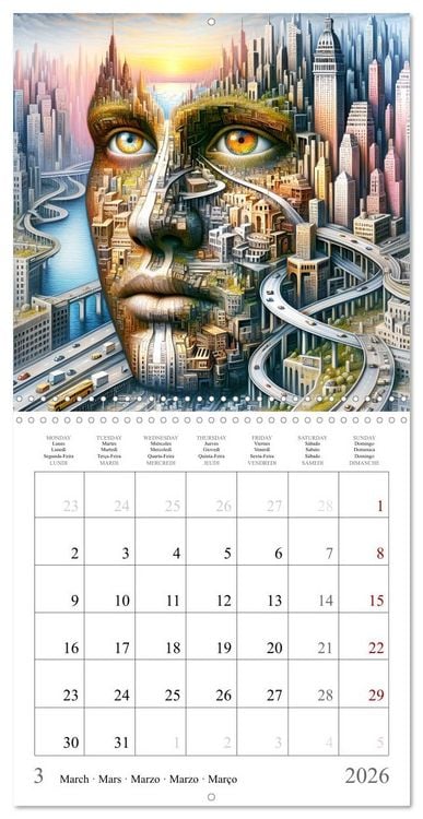 Produktbild: Visages de la m&eacute;tropole (Calendrier mural carr&eacute; 2026 30x30 cm) Calendrier double avec une page pour vos prises de notes