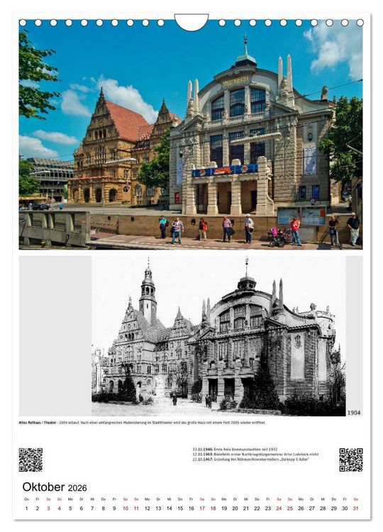 Produktbild: Bielefelder Fotomotive heute und damals mit historischen Ereignissen (Wandkalender 2026 DIN A4 hoch), CALVENDO Monatskalender