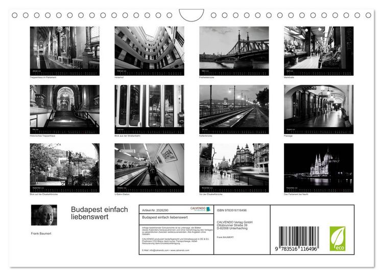 Produktbild: Budapest einfach liebenswert (Wandkalender 2026 DIN A4 quer), CALVENDO Monatskalender