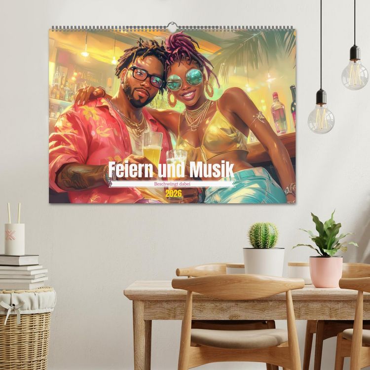 Produktbild: Feiern und Musik - Beschwingt dabei (Wandkalender 2026 DIN A2 quer), CALVENDO Monatskalender