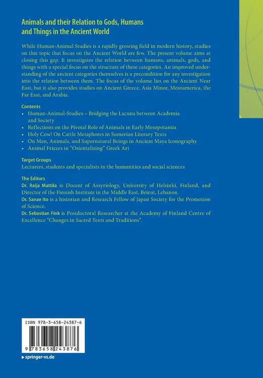 Produktbild: Animals and their Relation to Gods, Humans and Things in the Ancient World