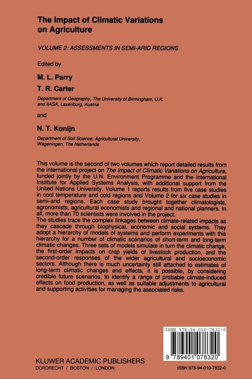 Produktbild: The Impact of Climatic Variations on Agriculture