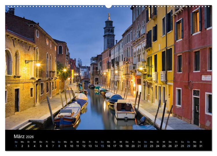 Produktbild: Venedig bei Nacht 2026 (Wandkalender 2026 DIN A2 quer), CALVENDO Monatskalender