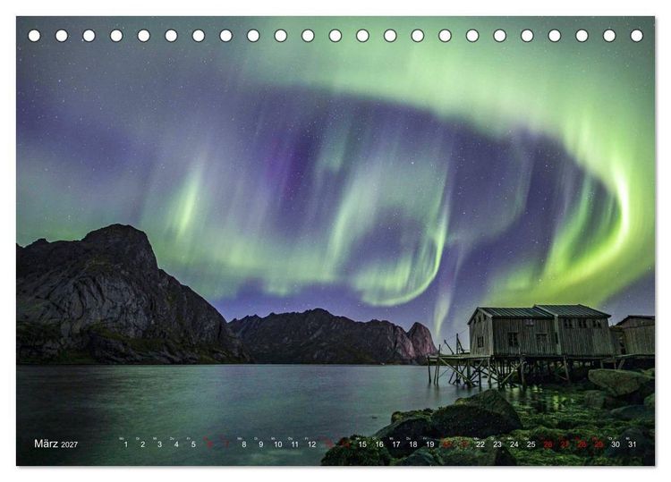 Produktbild: Aurora Borealis - Lichter des Nordens (Tischkalender 2027 DIN A5 quer), CALVENDO Monatskalender