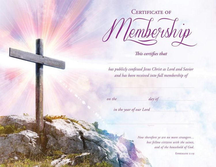 Produktbild: Membership Certificate - Premium Stock Purple Foil Embossed (Pk of 6) - Ephesians 2:19