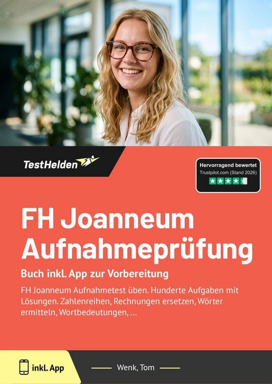 Produktbild: FH Joanneum Aufnahmepr&uuml;fung: Buch inkl. App zur Vorbereitung