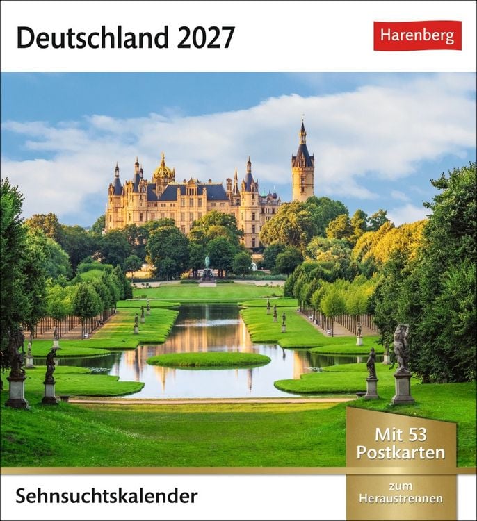 Produktbild: Deutschland Sehnsuchtskalender 2027 - Wochenkalender mit 53 Postkarten