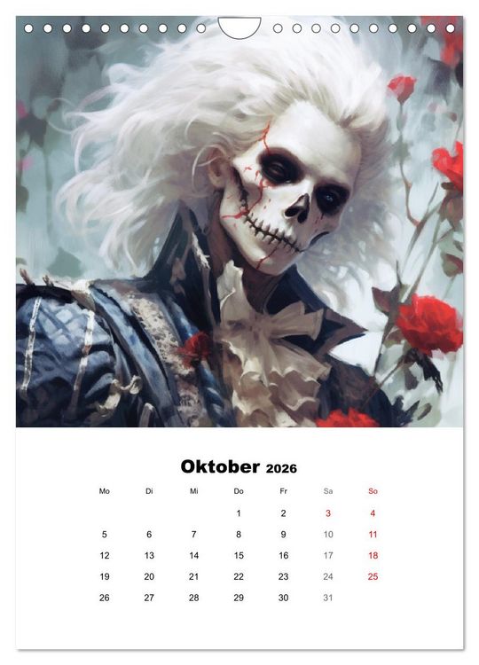 Produktbild: Gothic-Flower-Punk. D&uuml;ster-romantische Kunst (Wandkalender 2026 DIN A4 hoch), CALVENDO Monatskalender