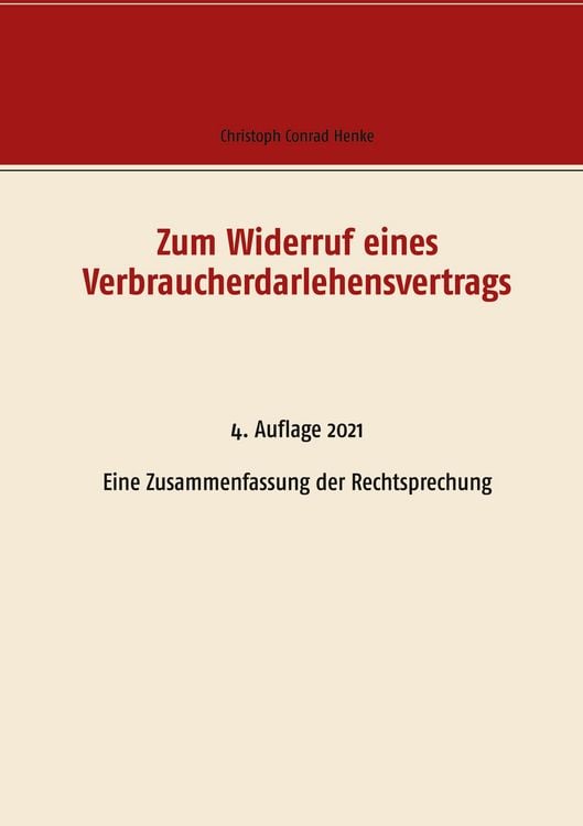 Produktbild: Zum Widerruf eines Verbraucherdarlehensvertrags