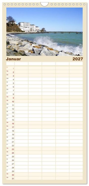 Produktbild: Familienplaner 2027 - Urlaubsparadies Insel R&uuml;gen mit 5 Spalten (Wandkalender, 21 x 45 cm) CALVENDO