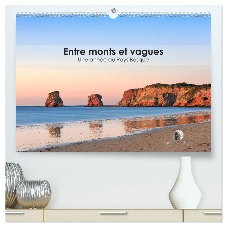 Produktbild: Entre monts et vagues - Une ann&eacute;e au Pays Basque (Calendrier mural haut de gamme 2027 DIN A2 vertical), CALVENDO calendrier mensuel