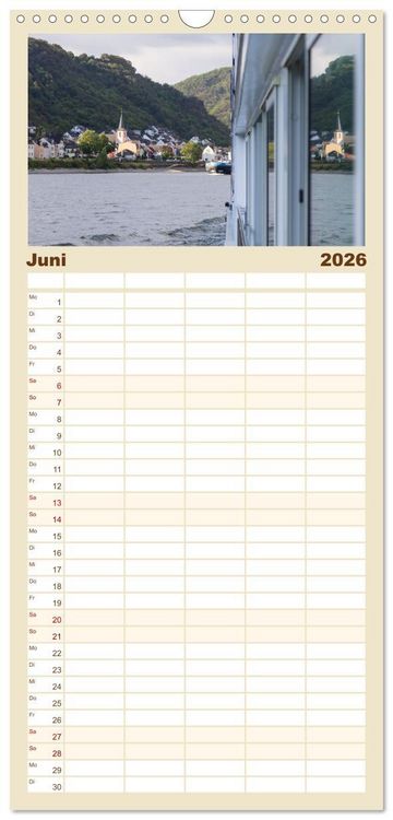Produktbild: Familienplaner 2026 - Eine Kreuzfahrt auf dem Rhein mit 5 Spalten (Wandkalender, 21 x 45 cm) CALVENDO