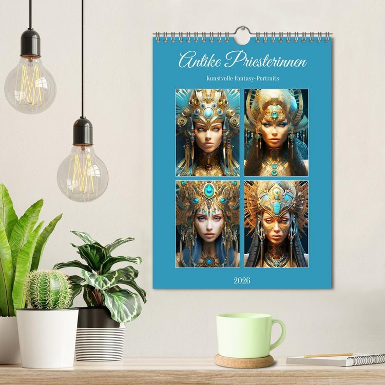 Produktbild: Antike Priesterinnen. Kunstvolle Fantasy-Portraits (Wandkalender 2026 DIN A4 hoch), CALVENDO Monatskalender