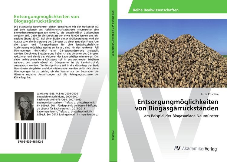 Produktbild: Entsorgungm&ouml;glichkeiten von Biogasg&auml;rr&uuml;ckst&auml;nden