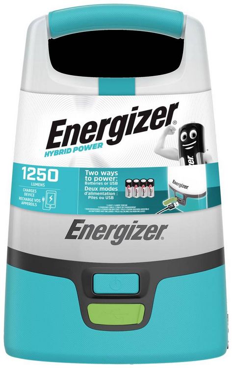 Produktbild: Energizer E304157500 Hybrid Powered LED Camping-Laterne 1250 lm akkubetrieben, batteriebetrieben T&uuml;rkis, Schwarz
