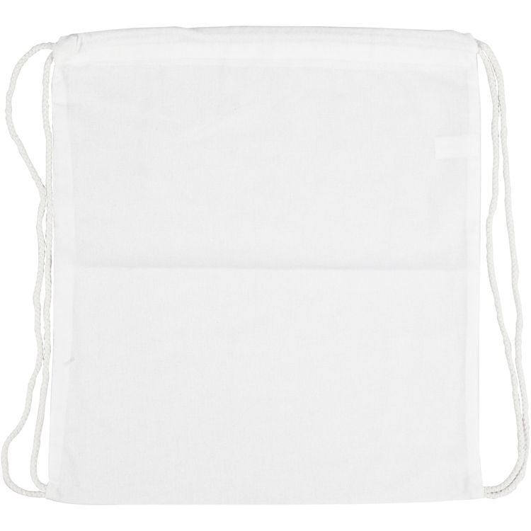 Produktbild: Creativ Company Taschen, Tragetaschen und Portemonnaies Kordelzug-Beutel, Wei&szlig;, 37x41 cm, 130 g, 1 Stk