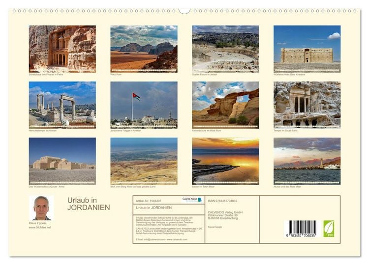 Produktbild: Urlaub in JORDANIEN (hochwertiger Premium Wandkalender 2026 DIN A2 quer), Kunstdruck in Hochglanz