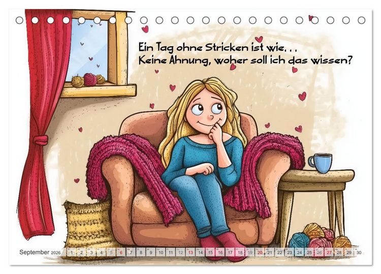 Produktbild: Wollfieber (Tischkalender 2026 DIN A5 quer), CALVENDO Monatskalender
