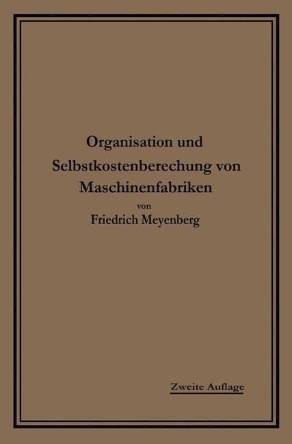 Produktbild: Einf&uuml;hrung in die Organisation von Maschinenfabriken