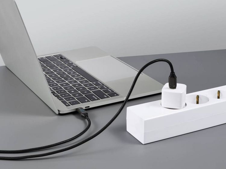Produktbild: Renkforce USB-Kabel USB 2.0 USB-C&reg; Stecker, USB-C&reg; Stecker 1.00 m Silber (metallic) RF-6249318