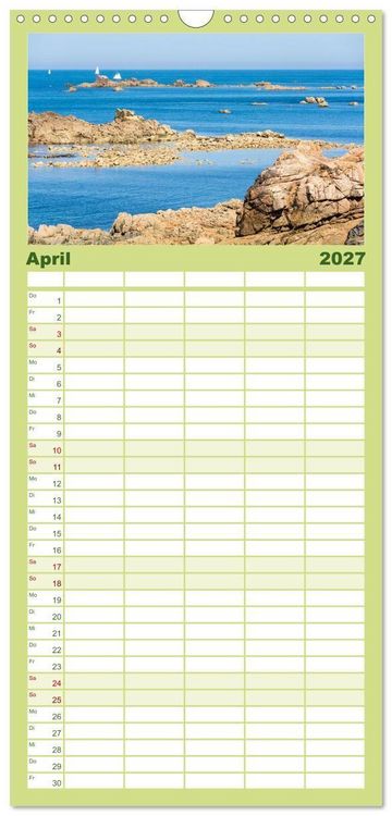 Produktbild: Familienplaner 2027 - Steilk&uuml;sten Europas mit 5 Spalten (Wandkalender, 21 x 45 cm) CALVENDO