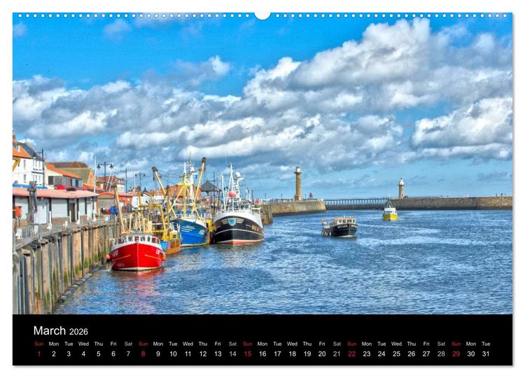 Produktbild: Whitby Harbour (High Quality Premium Wall Calendar 2026 DIN A2 landscape),CALVENDO 12 Month Wall Calendar