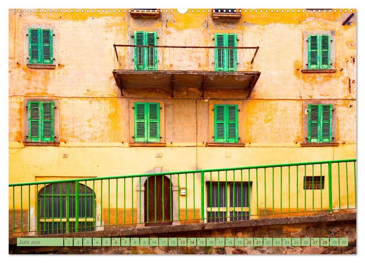 Produktbild: Fassadenfarben, jedes Haus hat sein Gesicht. (hochwertiger Premium Wandkalender 2026 DIN A2 quer), Kunstdruck in Hochglanz