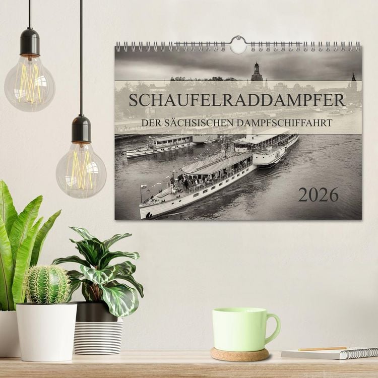 Produktbild: Schaufelraddampfer der S&auml;chsischen Dampfschiffahrt (Wandkalender 2026 DIN A4 quer), CALVENDO Monatskalender