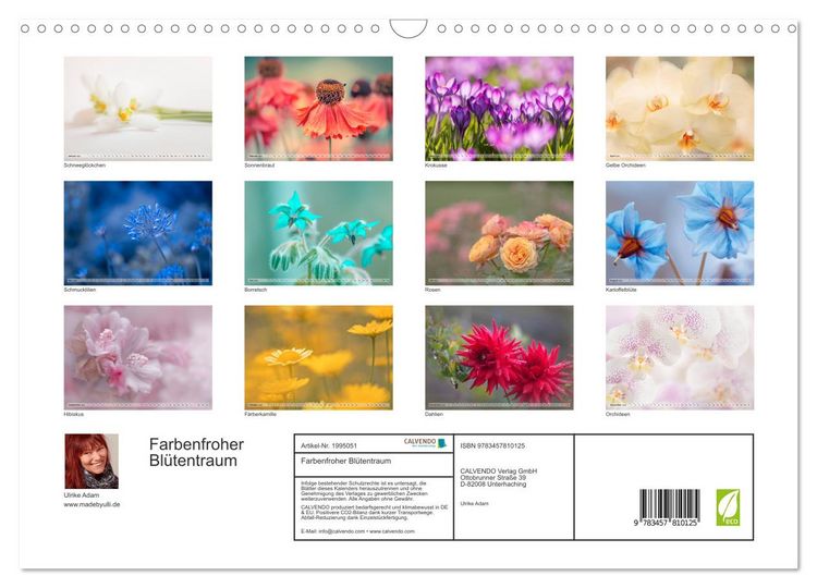 Produktbild: Farbenfroher Bl&uuml;tentraum (Wandkalender 2026 DIN A3 quer), CALVENDO Monatskalender
