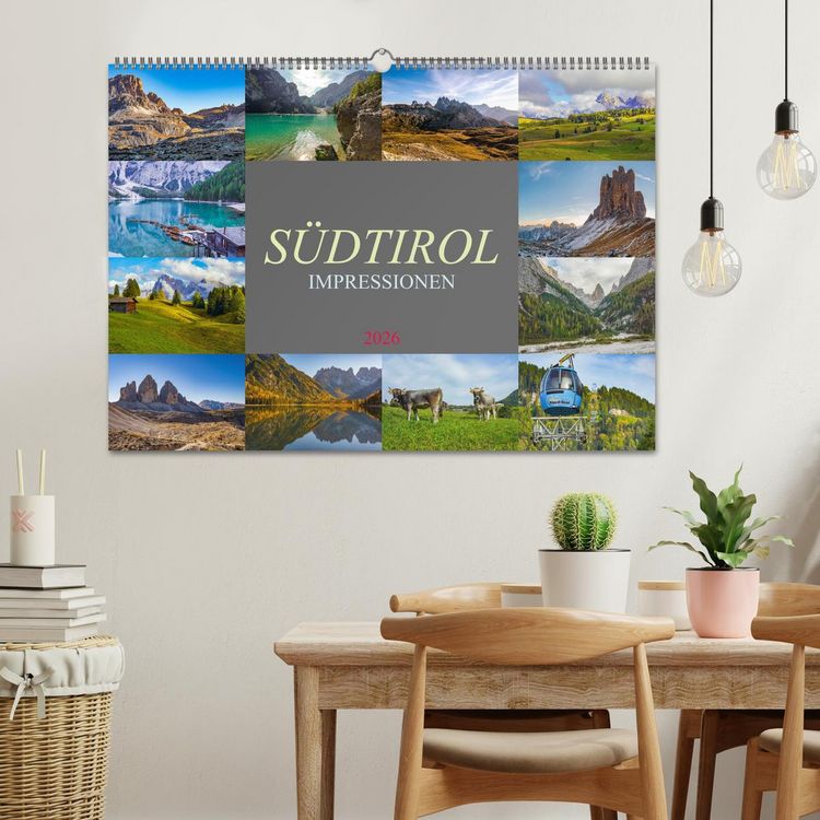Produktbild: S&uuml;dtirol Impressionen (Wandkalender 2026 DIN A2 quer), CALVENDO Monatskalender