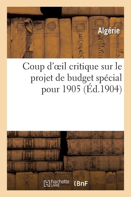 Produktbild: Coup d'oeil critique sur le projet de budget sp&eacute;cial pour 1905